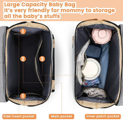 Smart Mummy luiertas met opvouwbaar babybed waterdichte reistas