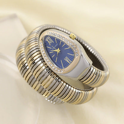 Slangstijl Quartz Horloge Roestvrijstalen Armband Ovaal Wijzerplaat