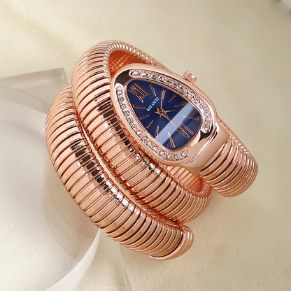 Slangstijl Quartz Horloge Roestvrijstalen Armband Ovaal Wijzerplaat