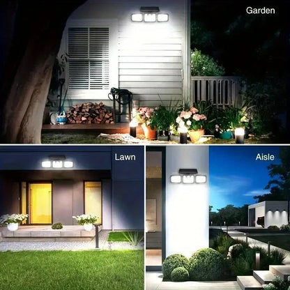 Zonne-LED-schijnwerper met bewegingssensor 3-koppige buitenlamp