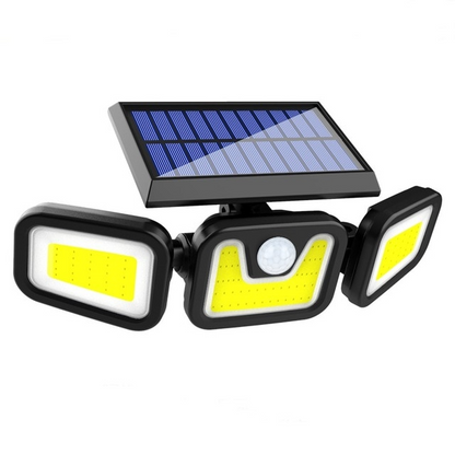 Zonne-LED-schijnwerper met bewegingssensor 3-koppige buitenlamp