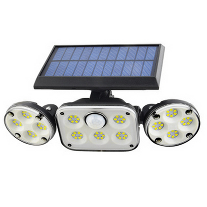 Zonne-LED-schijnwerper met bewegingssensor 3-koppige buitenlamp