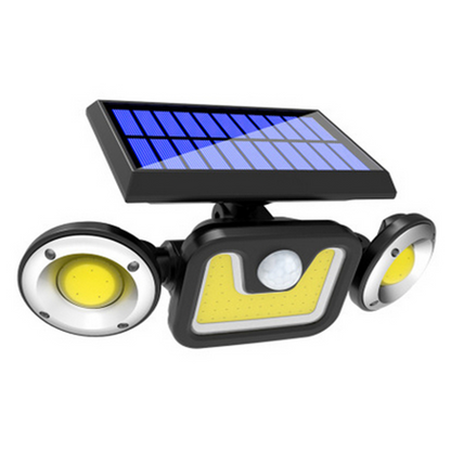 Zonne-LED-schijnwerper met bewegingssensor 3-koppige buitenlamp