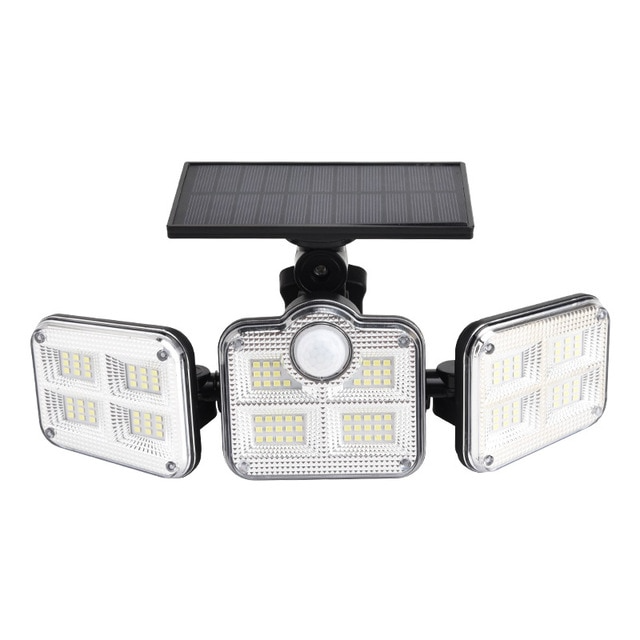 Zonne-LED-schijnwerper met bewegingssensor 3-koppige buitenlamp