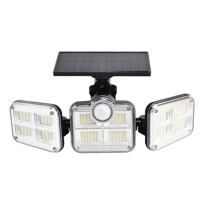 Zonne-LED-schijnwerper met bewegingssensor 3-koppige buitenlamp
