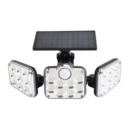 Zonne-LED-schijnwerper met bewegingssensor 3-koppige buitenlamp