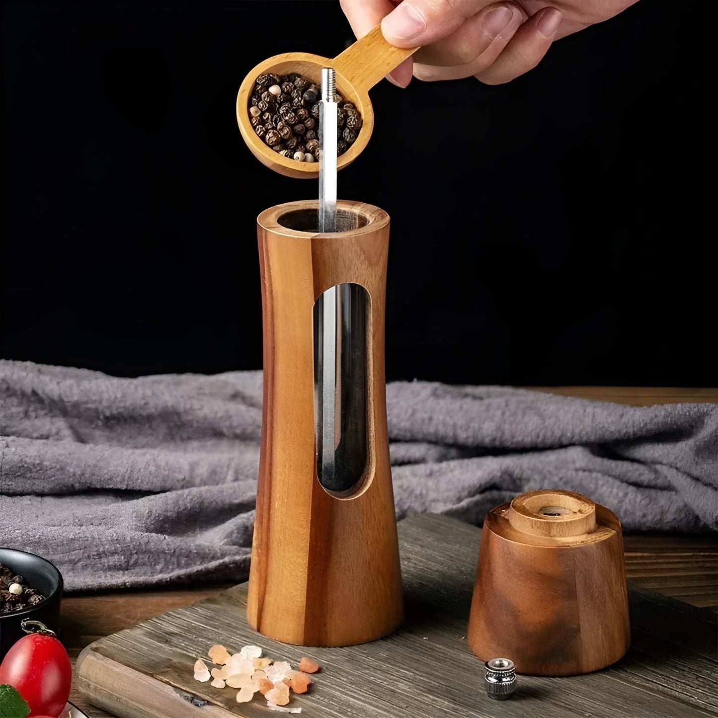 SpiceCraft Zout- en Pepermolen Set – Houten Verstelbare Molen Set