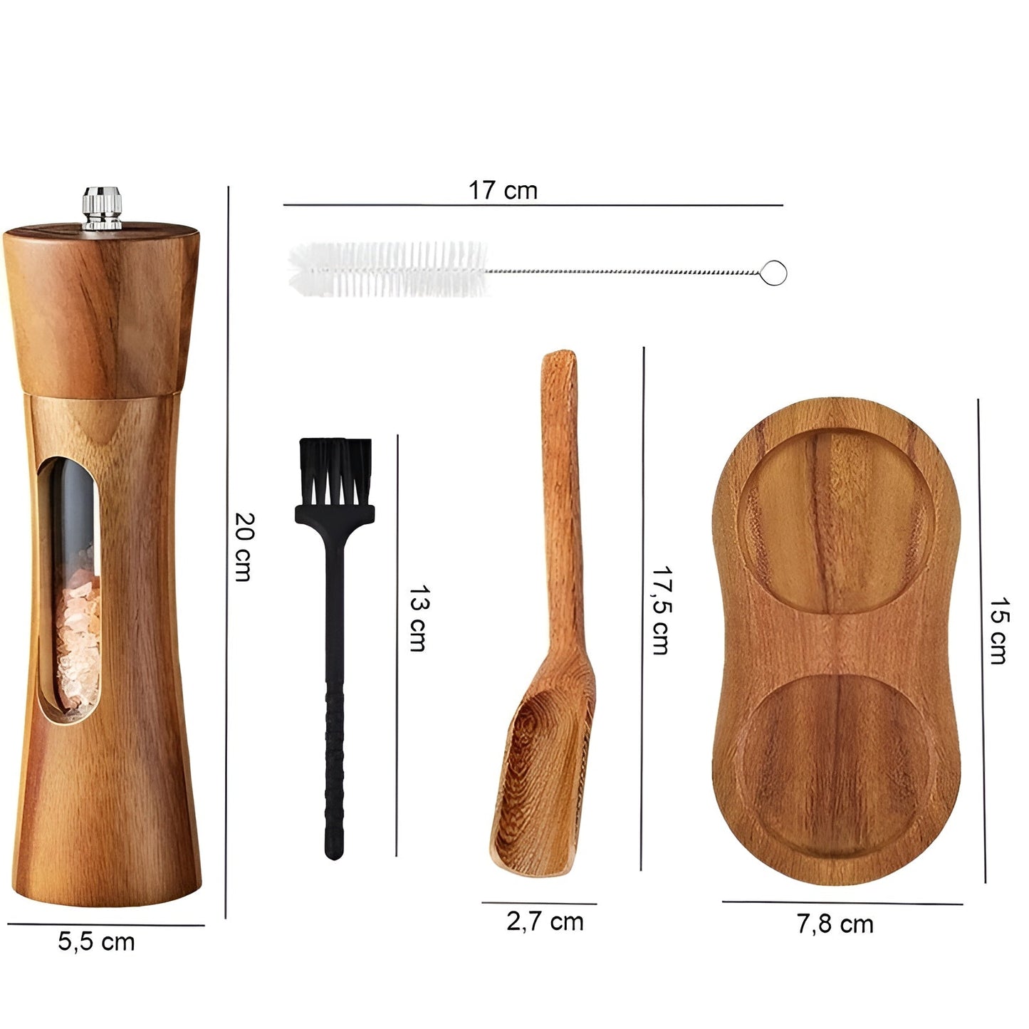 SpiceCraft Zout- en Pepermolen Set – Houten Verstelbare Molen Set