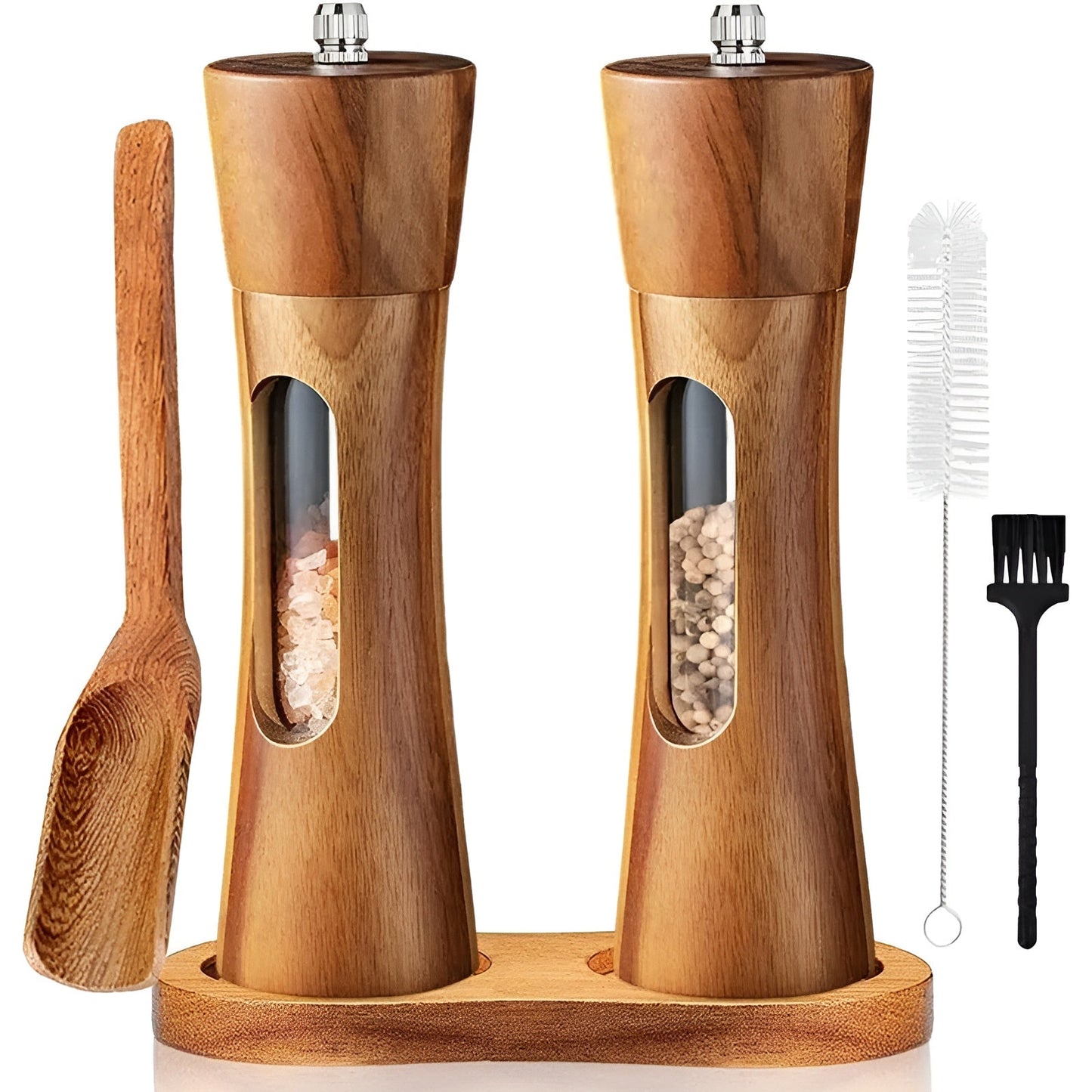 SpiceCraft Zout- en Pepermolen Set – Houten Verstelbare Molen Set
