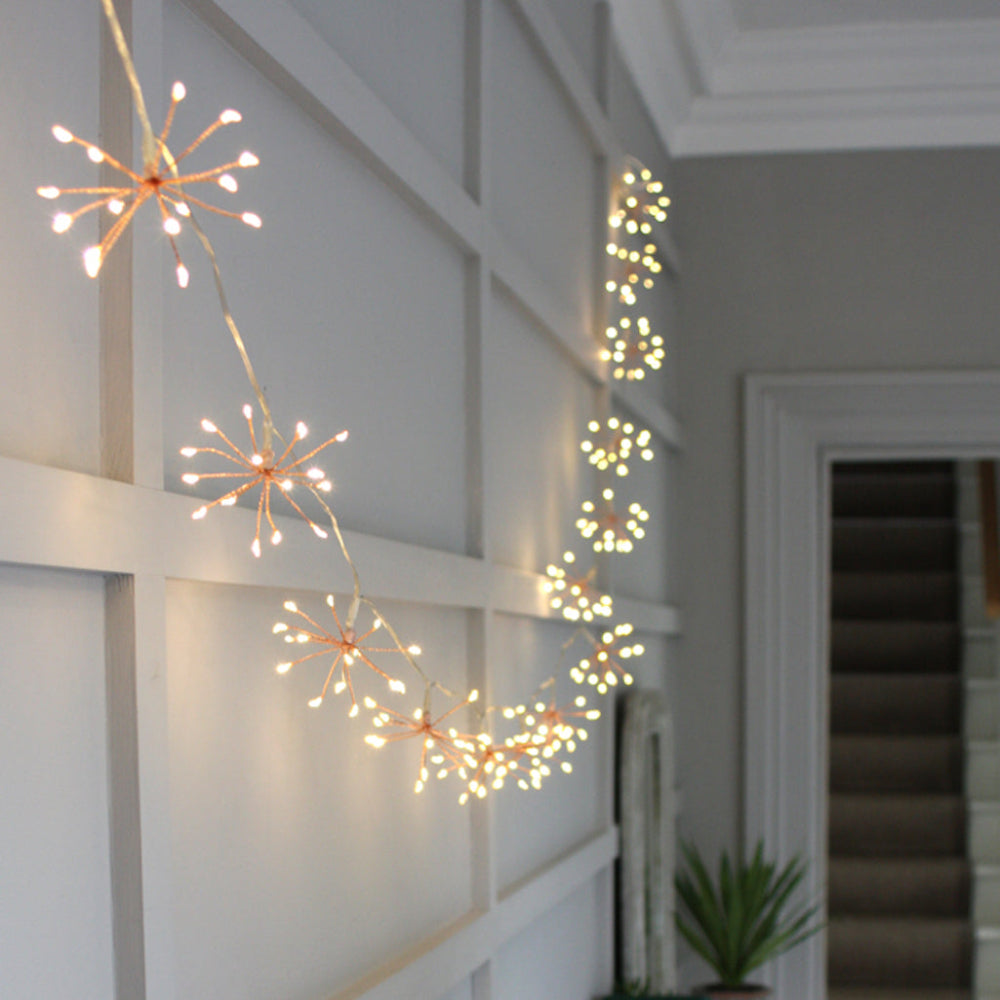 Starburra koperen stervormige lichtsnoer met warme witte gloed voor binnen- en buitendecoratie