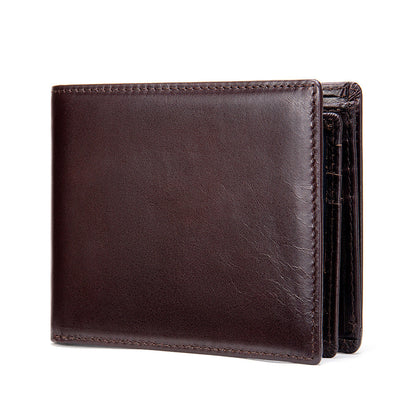 StitchCraft heren leren RFID bifold portemonnee slank ontwerp