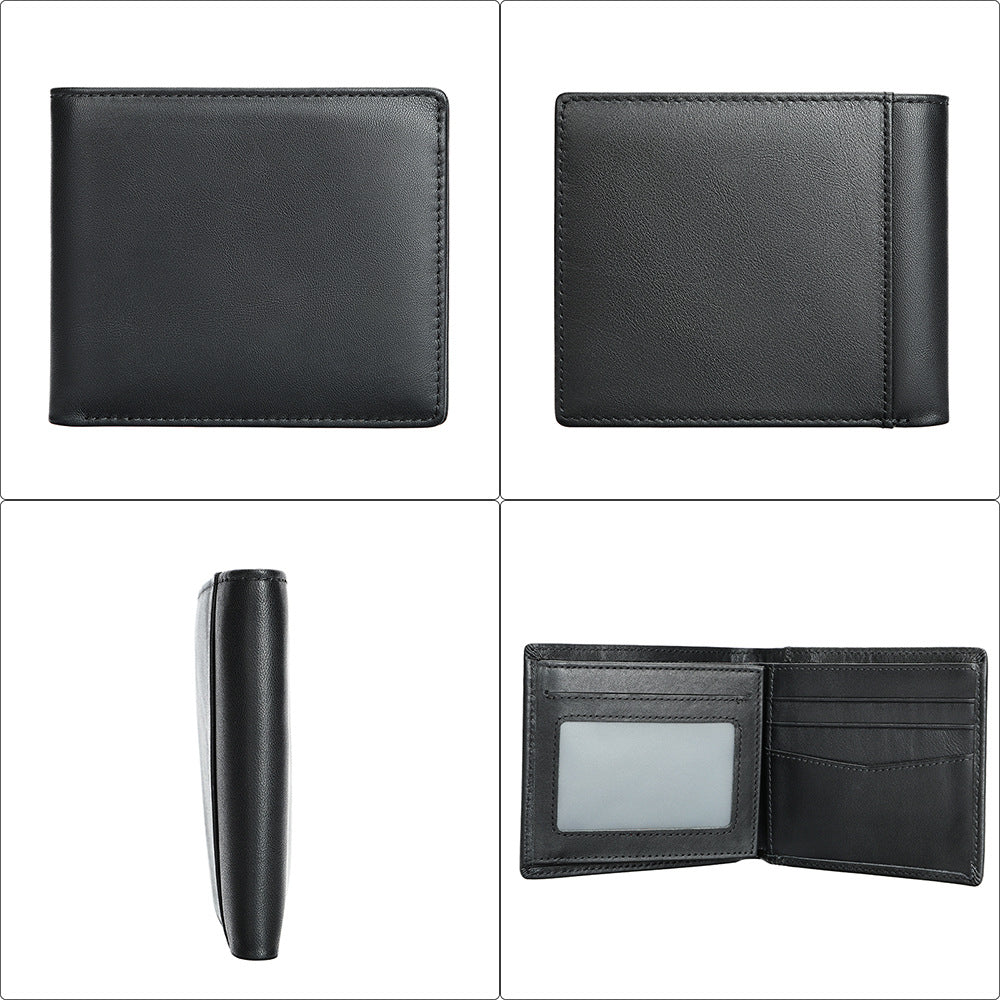 StitchCraft heren leren RFID bifold portemonnee slank ontwerp