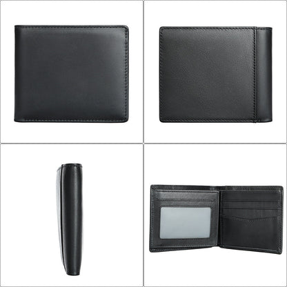 StitchCraft heren leren RFID bifold portemonnee slank ontwerp