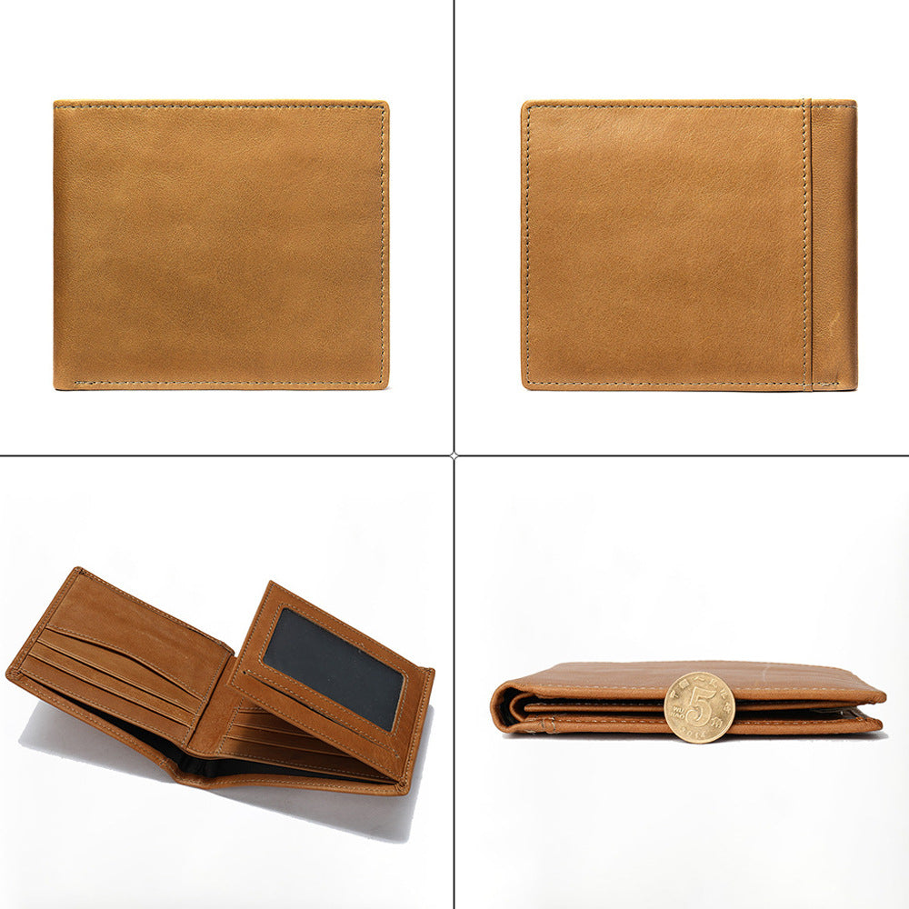 StitchCraft heren leren RFID bifold portemonnee slank ontwerp