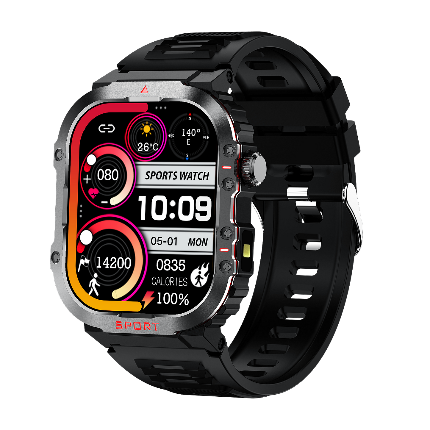 Sugar Pro 5 slimme gezondheids-tracking horloge met fitness- en hartslagmonitor