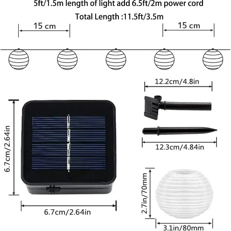 SunShade solar lantaarn slingerverlichting buiten LED decoratie
