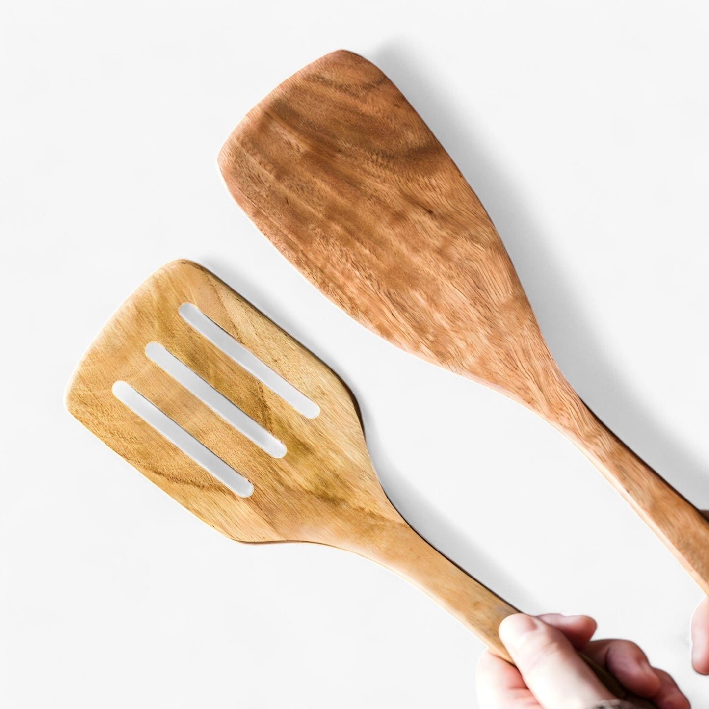 Teakhouten Keukengerei Set met Houder 9-delige Kookgereedschap