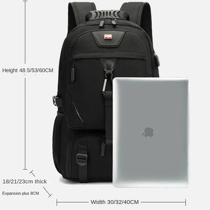 Tech Trek Pro 50L tot 80L rugzak met USB-oplaadpoort en laptopvak