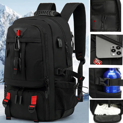 Tech Trek Pro 50L tot 80L rugzak met USB-oplaadpoort en laptopvak