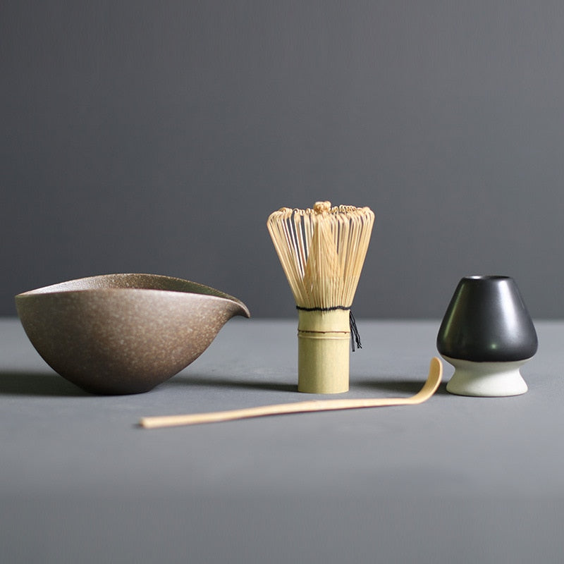TenchaTime Complete Matcha Set met Bamboe Klopper en Keramische Kom