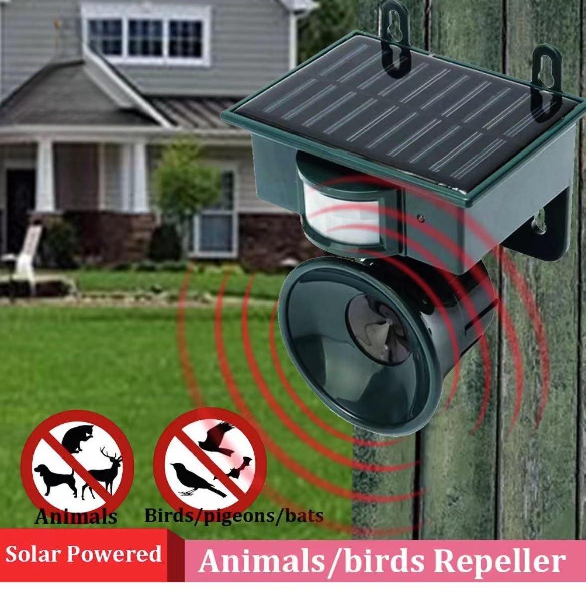 TerraGuard Zonne-Energie Vogelverjager met PIR Bewegingssensor en Geluidsafschrikker