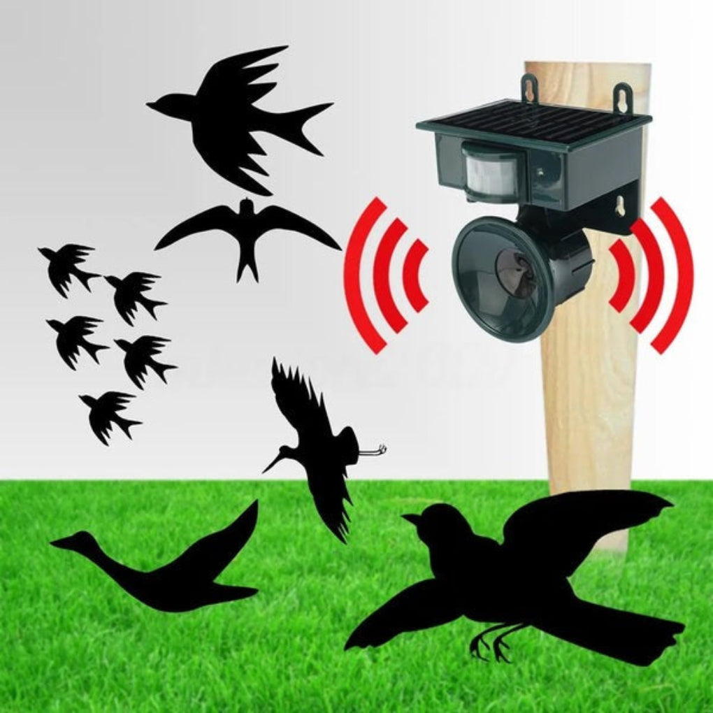 TerraGuard Zonne-Energie Vogelverjager met PIR Bewegingssensor en Geluidsafschrikker