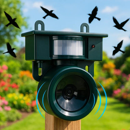 TerraGuard Zonne-Energie Vogelverjager met PIR Bewegingssensor en Geluidsafschrikker