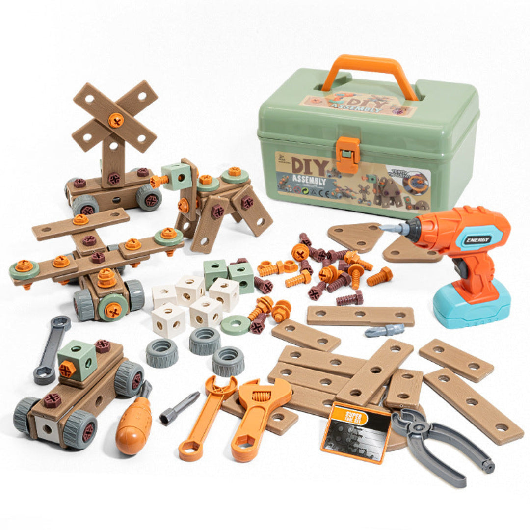 TinyHands Kindergereedschapset voor Rollenspel en Leren met Speelgoedgereedschap en Koffer