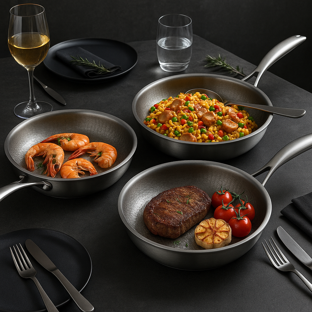 Titan Premium Titanium Koekenpan Niet-Gecoat Inductieklaar