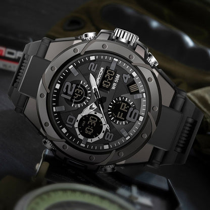 TitanGuard Militair Herenhorloge Robuust Analoog Digitaal Multifunctioneel Horloge