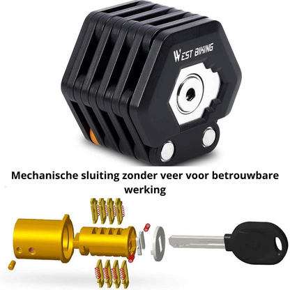 TitanLock Pro zware vouwfiets slot met bevestiging