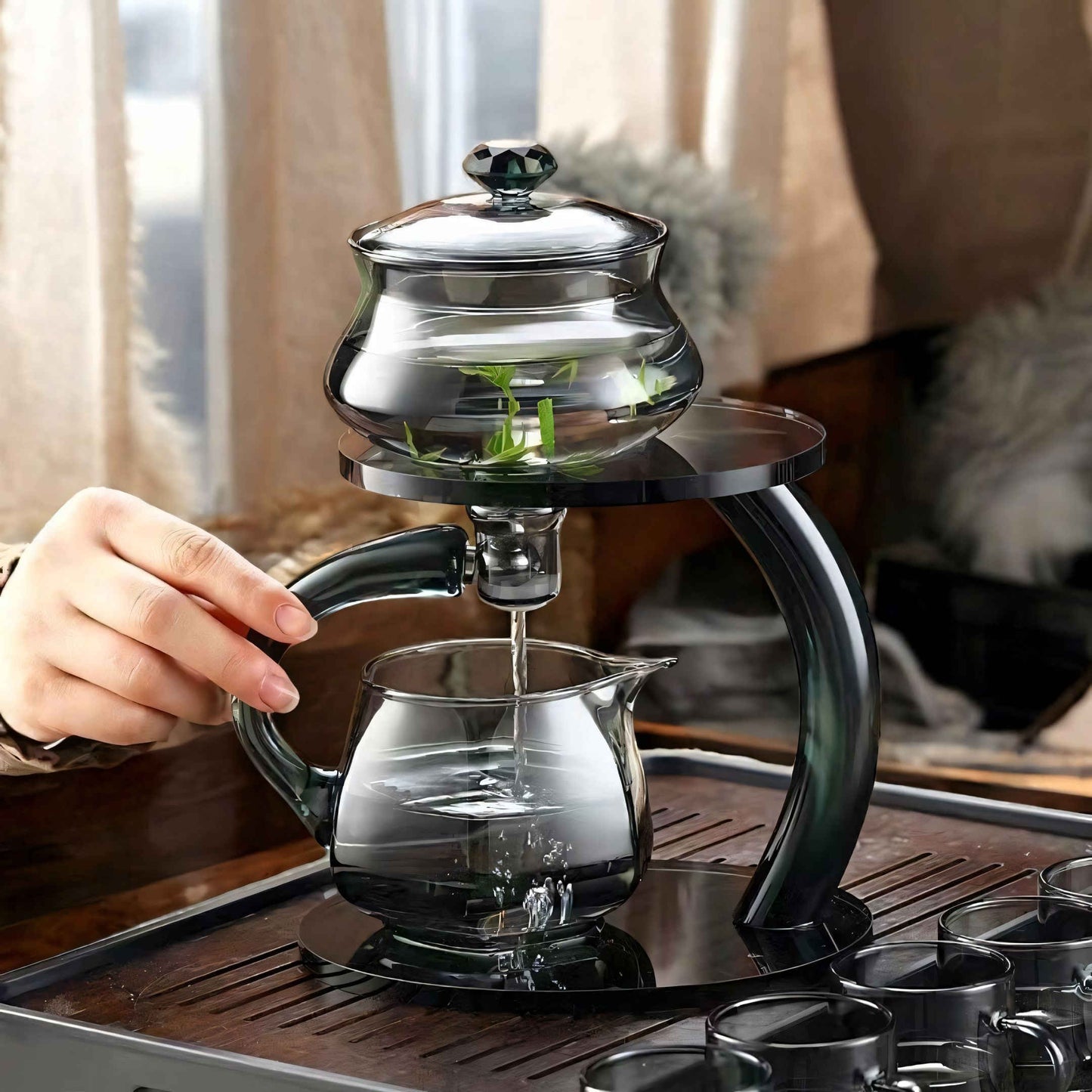 TranquiliTea Magnetische Glazen Thee Infuser Theepot