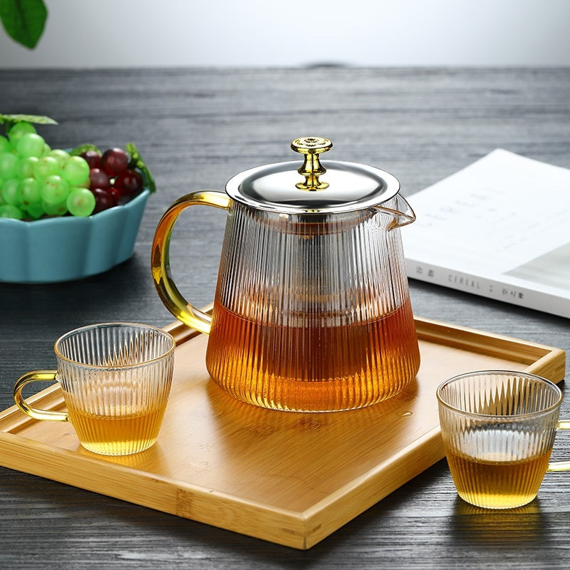 Transpara hittebestendige glazen theepot met modern helder ontwerp