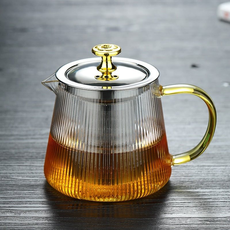 Transpara hittebestendige glazen theepot met modern helder ontwerp
