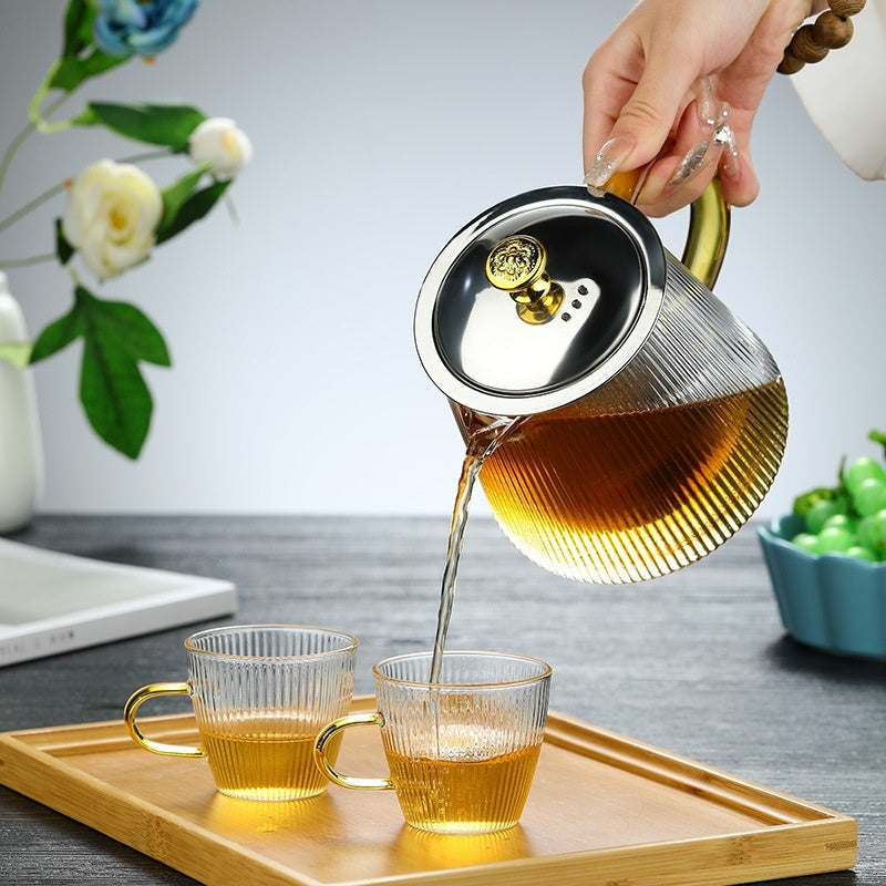 Transpara hittebestendige glazen theepot met modern helder ontwerp