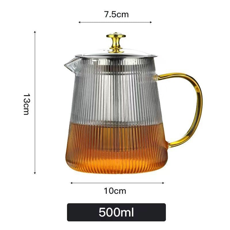 Transpara hittebestendige glazen theepot met modern helder ontwerp