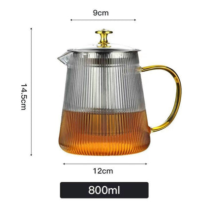 Transpara hittebestendige glazen theepot met modern helder ontwerp