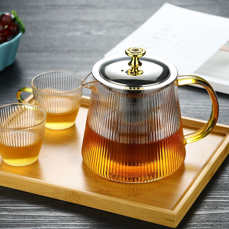 Transpara hittebestendige glazen theepot met modern helder ontwerp