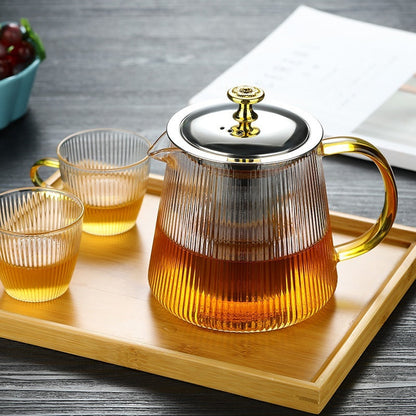 Transpara hittebestendige glazen theepot met modern helder ontwerp