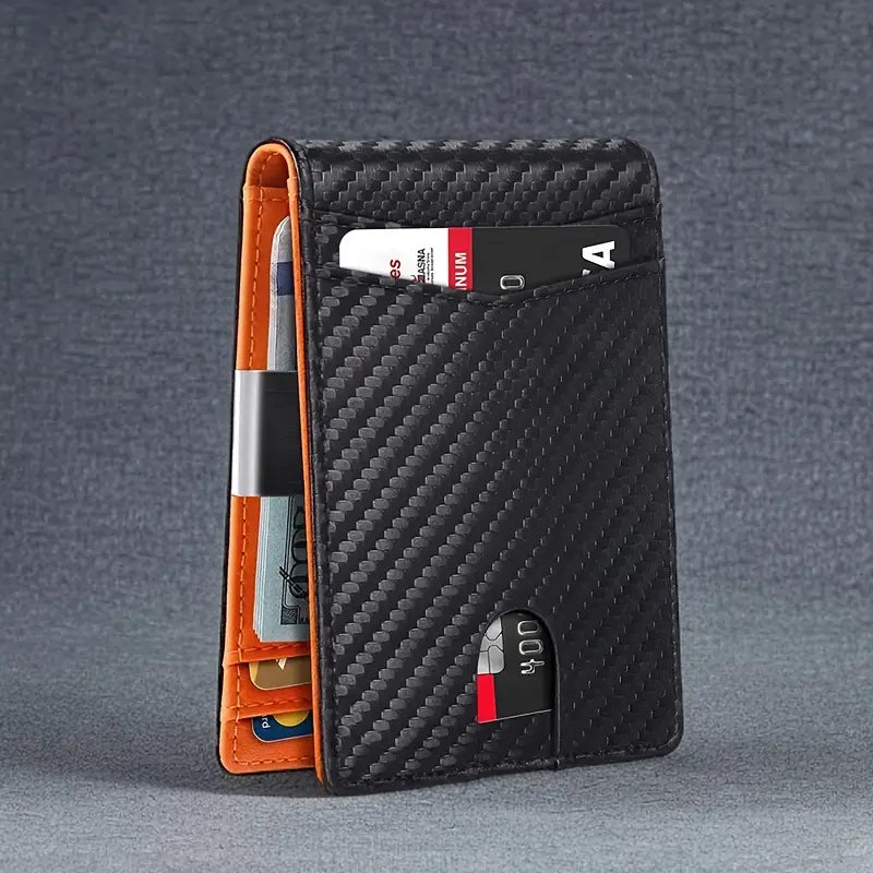 TravelPrime RFID-blokkerende slanke reispasportemonnee koolstoflook bi-fold