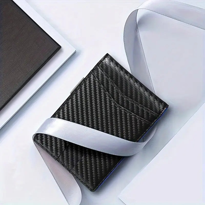 TravelPrime RFID-blokkerende slanke reispasportemonnee koolstoflook bi-fold