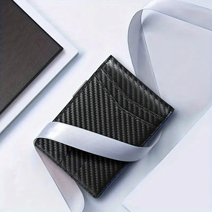 TravelPrime RFID-blokkerende slanke reispasportemonnee koolstoflook bi-fold