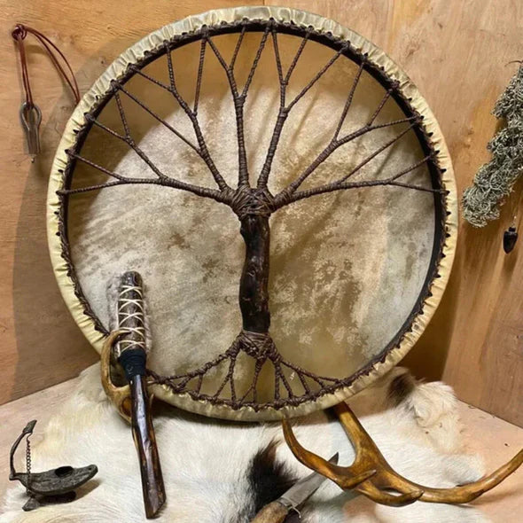 Tree of Life handgemaakte sjamanendrum – meditatie- en klankhelingsinstrument