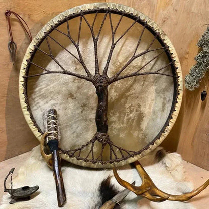 Tree of Life handgemaakte sjamanendrum – meditatie- en klankhelingsinstrument