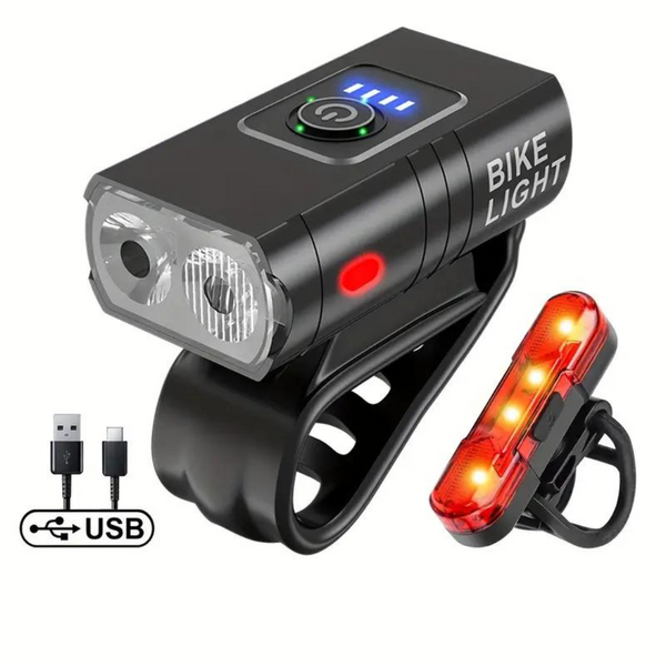 USB oplaadbare LED fietslampenset met waterdichte hoge helderheid