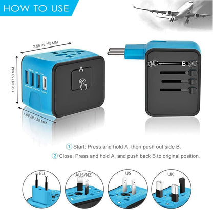 Ultieme reiskracht hub universele adapter met USB-poorten