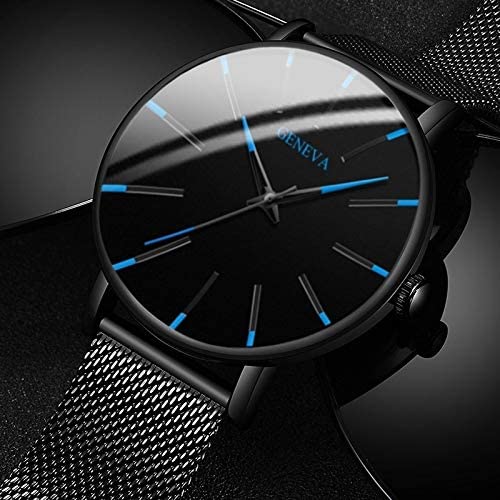 Ultradunne heren zakelijke horloge met minimalistisch roestvrijstalen ontwerp