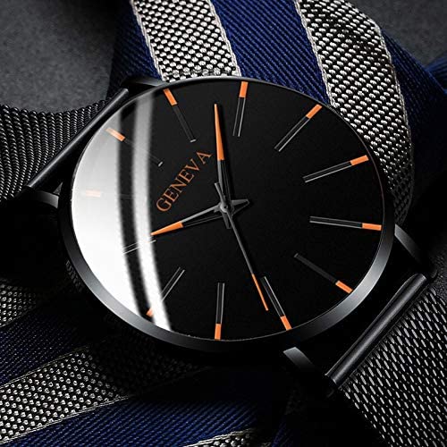 Ultradunne heren zakelijke horloge met minimalistisch roestvrijstalen ontwerp