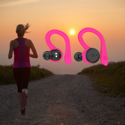 Vega waterdichte draadloze sport oordopjes met 20 uur batterij en veilige pasvorm