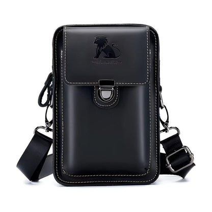 Vidal leren heuptas voor mannen met meerdere vakken en crossbody